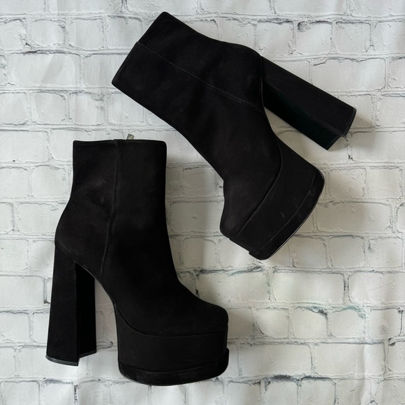 Schutz Selene Casual Nubuck Bootie black size 8.5 B - Picture 3 of 10